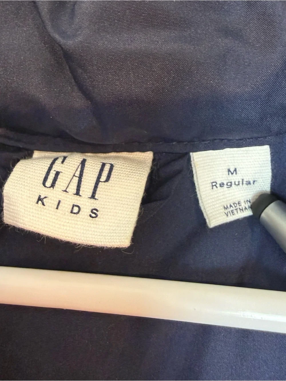 Gap Kids Girls Puffer Zipper Cold Weather Jacket Rainbow Stripes Navy Size M